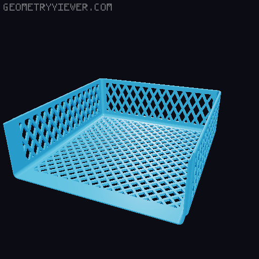 Fridge Storage Basket for Medications (141 mm × 300 mm × 50 mm / 5.55" × 11.81" × 1.97") 3D model thumbnail