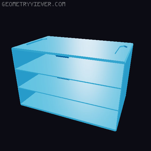 Gridfinity Multiconnect (multiboard) drawer system case (Redesigned with Fusion 360) 3D model thumbnail