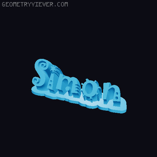Sweeping crazy name tag 3D model thumbnail
