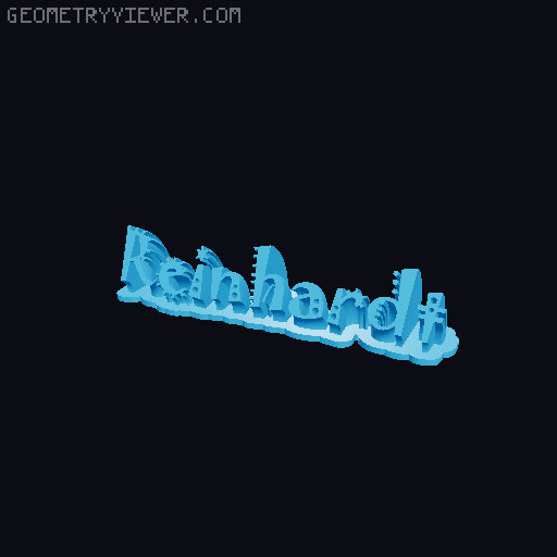 Sweeping crazy name tag 3D model thumbnail