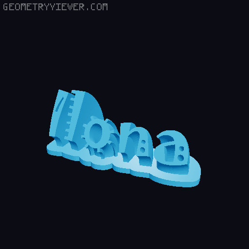 Sweeping crazy name tag 3D model thumbnail