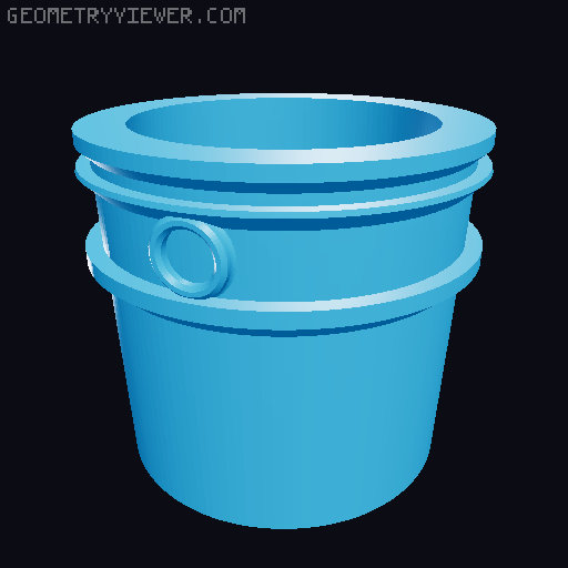 Stylized Workshop Tools bucket with self-emissive text. 3D model thumbnail
