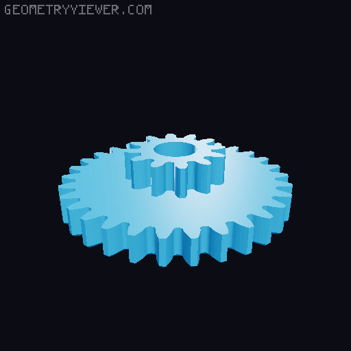 Gear Chain Fidget 28-1 Reduction 3D model thumbnail