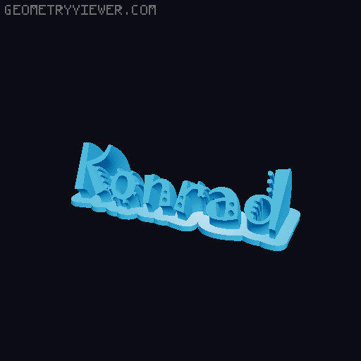 Sweeping crazy name tag 3D model thumbnail