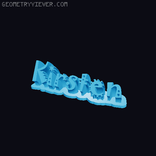 Sweeping crazy name tag 3D model thumbnail