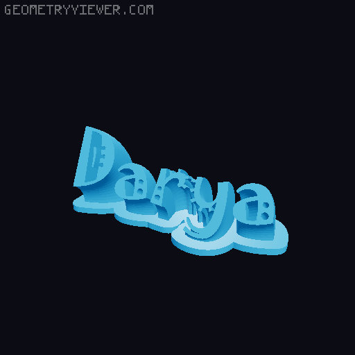 Sweeping crazy name tag 3D model thumbnail