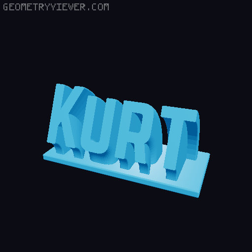 Sweeping Name Tag 3D model thumbnail