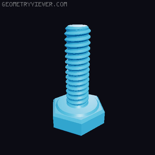 Hundreds of Metric Hex Screws Version 1: M2, M3, M4, M5, M6, M8, M10, M12, M14, M16, ... M48 3D model thumbnail