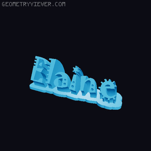 Sweeping crazy name tag 3D model thumbnail