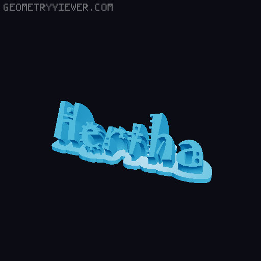 Sweeping crazy name tag 3D model thumbnail