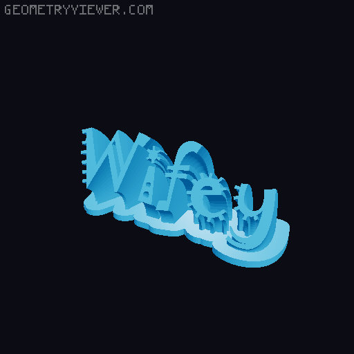 Sweeping crazy name tag 3D model thumbnail
