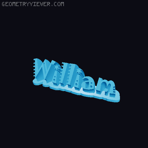 Sweeping crazy name tag 3D model thumbnail