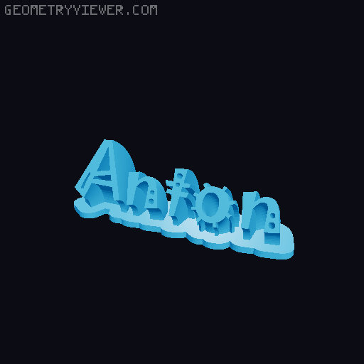 Sweeping crazy name tag 3D model thumbnail