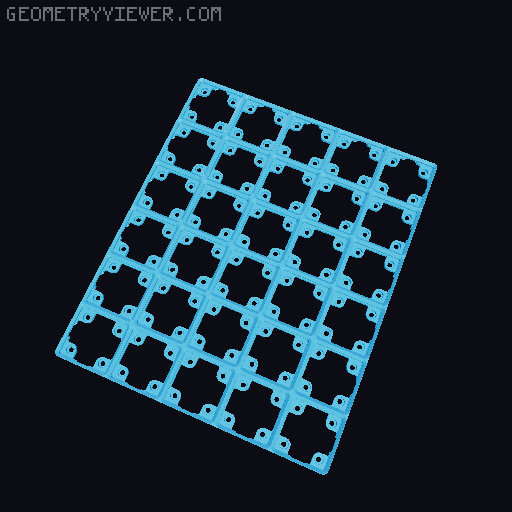 GridFinity Connecting Baseplate with press-fit magnets 3D model thumbnail