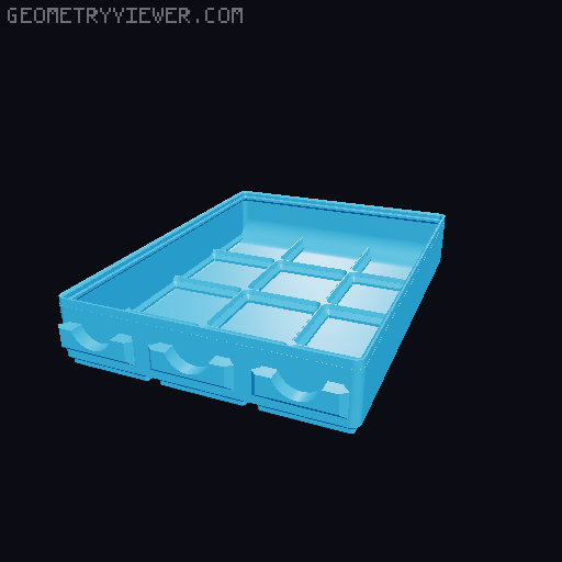 Parametric Gridfinity bins for GOEWS 3D model thumbnail