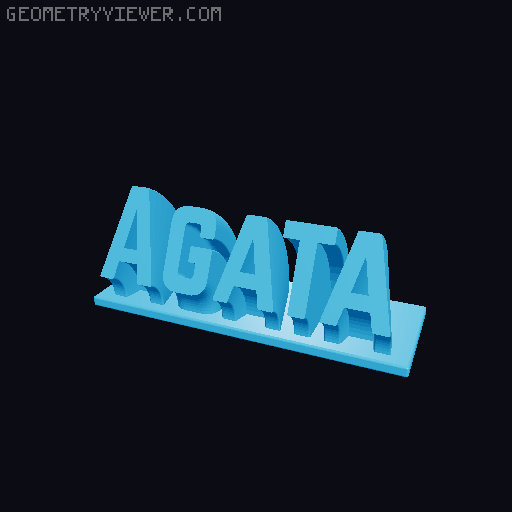 Sweeping Name Tag 3D model thumbnail
