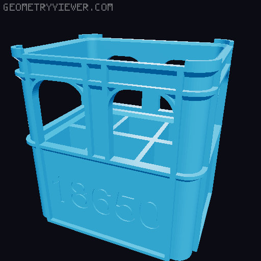 Stackable beer crate for batteries 3D model thumbnail