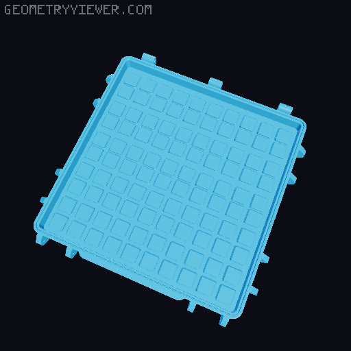 Gridfinity Rugged Storage Box Parametric Half Bin Lid 3D model thumbnail