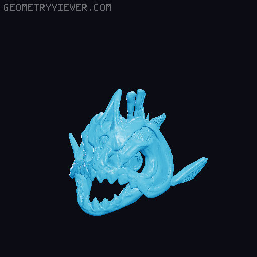 Fish skeleton - 6mm + 8mm glass eye compatible 3D model thumbnail