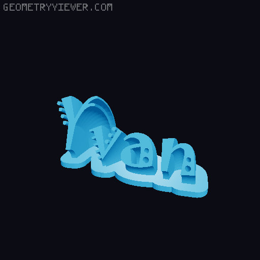 Sweeping crazy name tag 3D model thumbnail