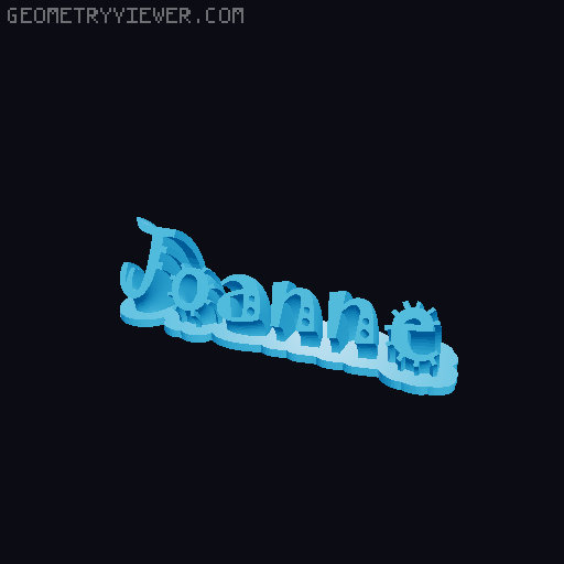Sweeping crazy name tag 3D model thumbnail