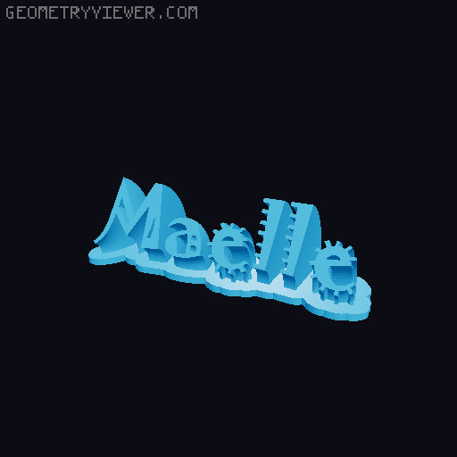 Sweeping crazy name tag 3D model thumbnail