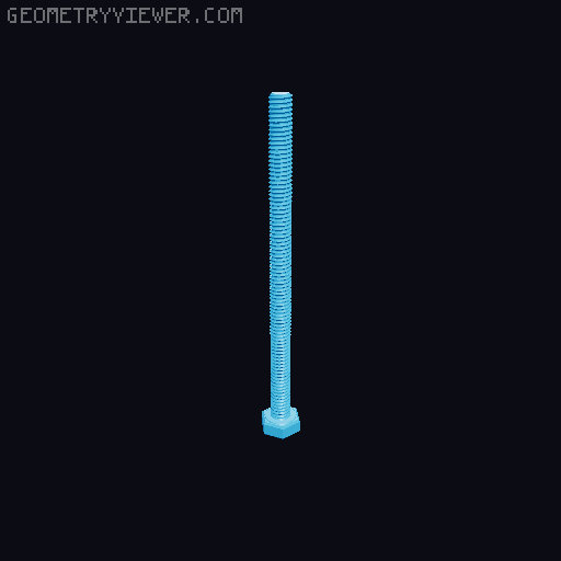 Hundreds of Metric Hex Screws Version 1: M2, M3, M4, M5, M6, M8, M10, M12, M14, M16, ... M48 3D model thumbnail