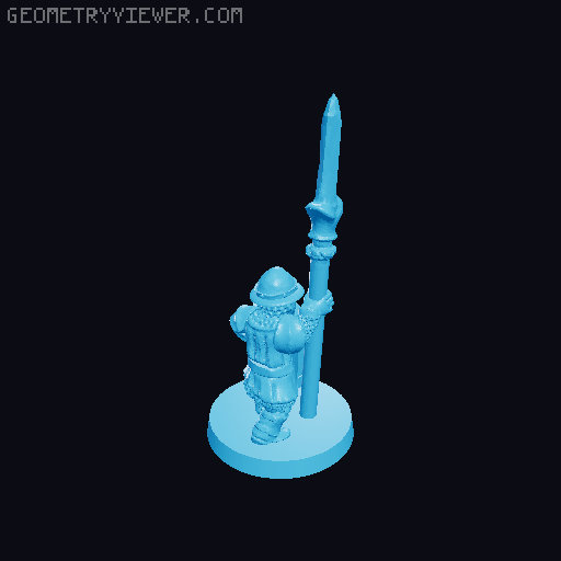 Pinnath Gelin Spearmen 10mm Scale 3D model thumbnail