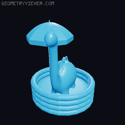 Pool Party/ Summer Dino- Keychain 3D model thumbnail