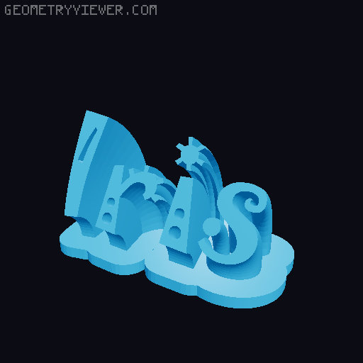 Sweeping crazy name tag 3D model thumbnail