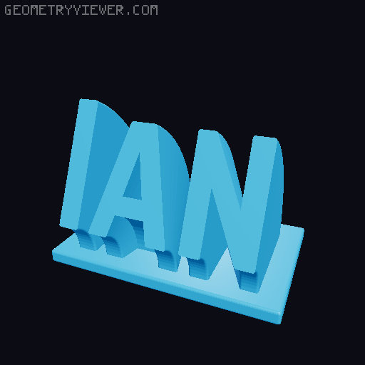 Sweeping Name Tag 3D model thumbnail
