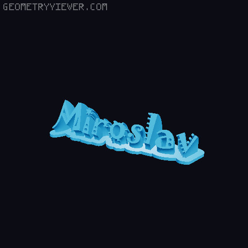 Sweeping crazy name tag 3D model thumbnail