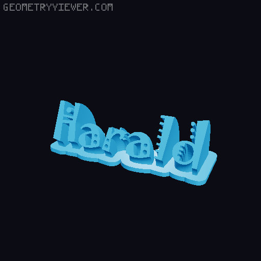 Sweeping crazy name tag 3D model thumbnail