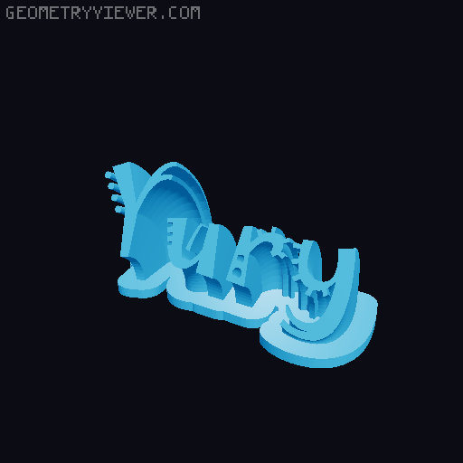 Sweeping crazy name tag 3D model thumbnail