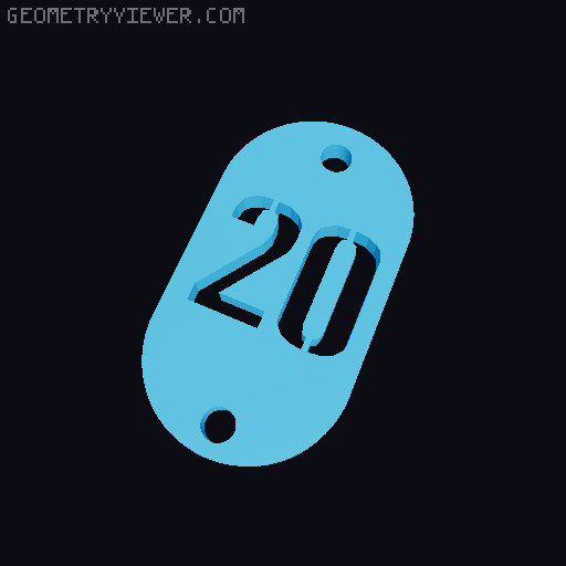 Porta chaves; Keychain 3D model thumbnail