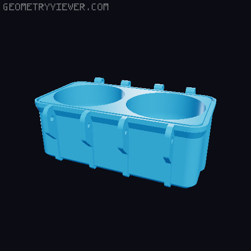 Rugged egg box - two piece version 3D model thumbnail