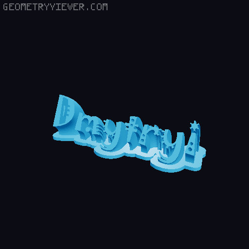 Sweeping crazy name tag 3D model thumbnail