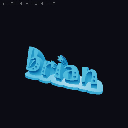Sweeping crazy name tag 3D model thumbnail