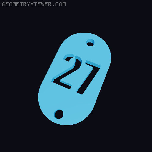 Porta chaves; Keychain 3D model thumbnail