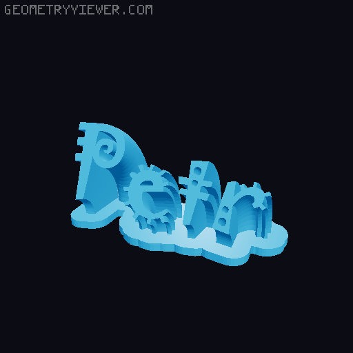 Sweeping crazy name tag 3D model thumbnail
