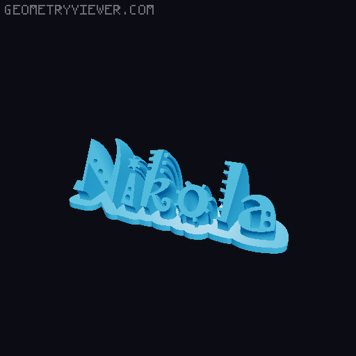 Sweeping crazy name tag 3D model thumbnail