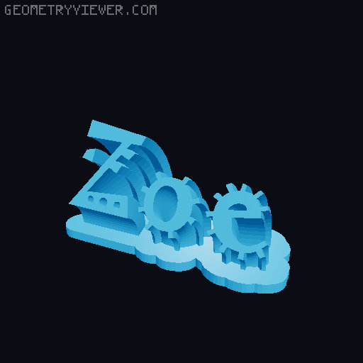 Sweeping crazy name tag 3D model thumbnail