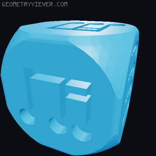 Rhythm dice, dice with notes 3D model thumbnail