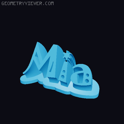 Sweeping crazy name tag 3D model thumbnail