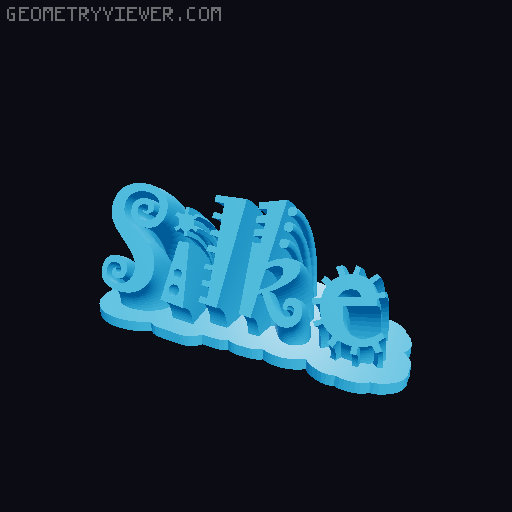 Sweeping crazy name tag 3D model thumbnail