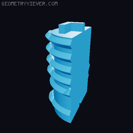 Hexglyph remix for printing in parts 3D model thumbnail