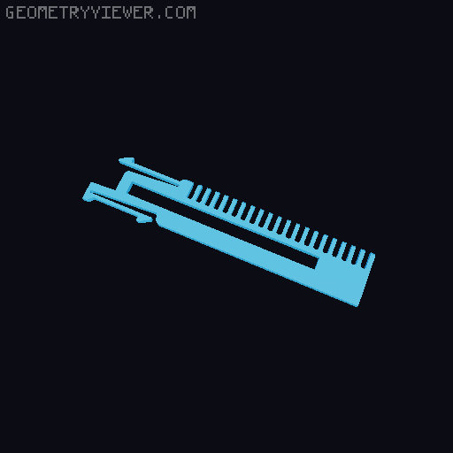 OTF Fidget Knife/Hairbrush 3D model thumbnail
