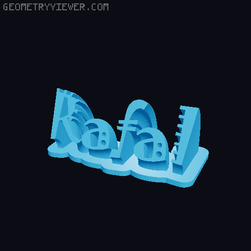 Sweeping crazy name tag 3D model thumbnail