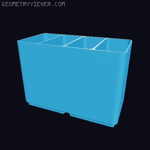 Gridfinity USB Cable bin 3D model thumbnail