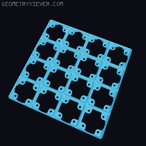 GridFinity Connecting Baseplate with press-fit magnets 3D model thumbnail